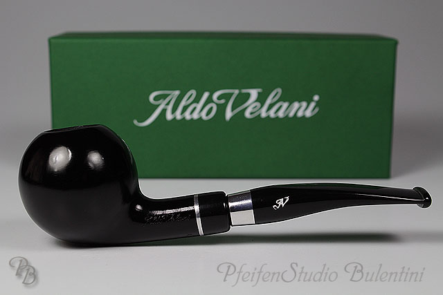 Briar Pipe ALDO VELANI - SPIGOT smooth black 03